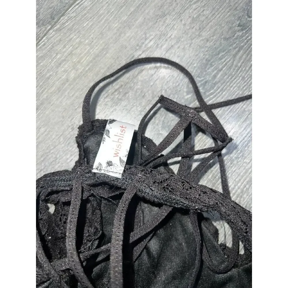 Wishlist Lace Bralette top bra Black Medium A005857